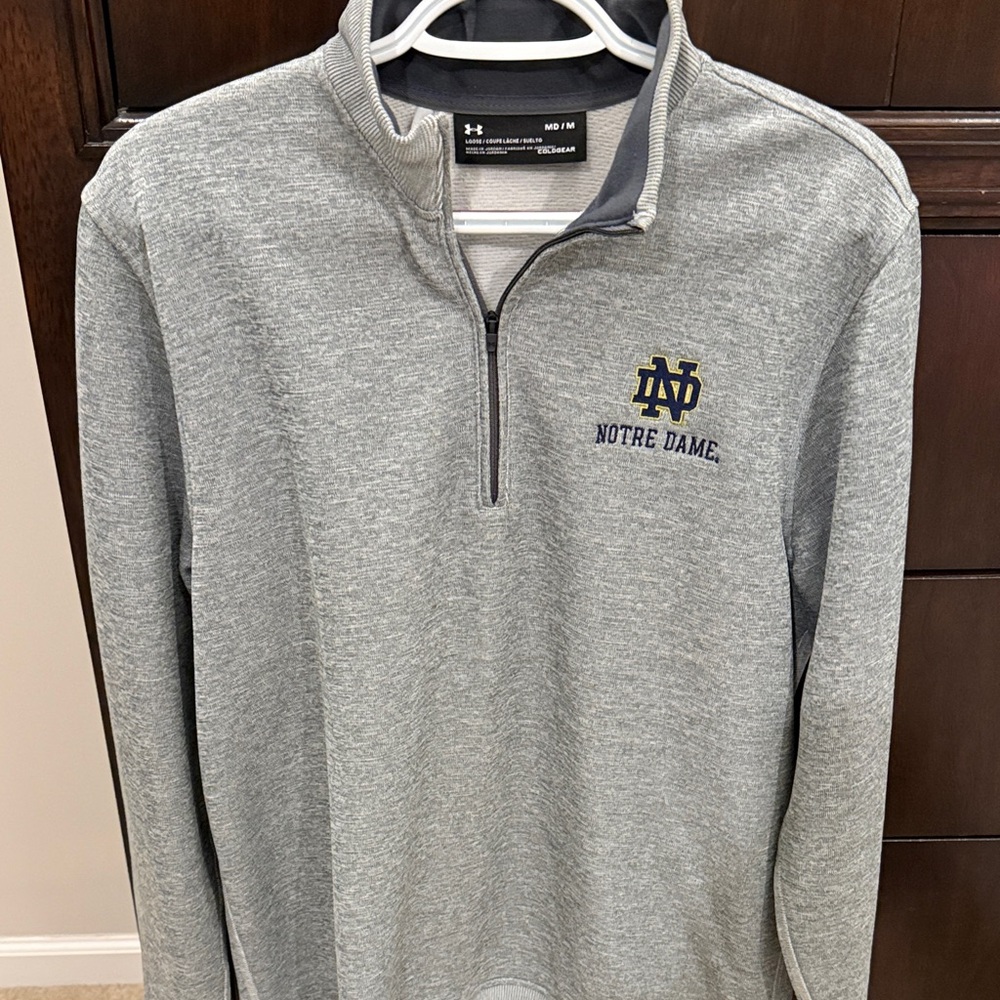 Under Armour Gray Notre Dame Quarter-Zip Pullover